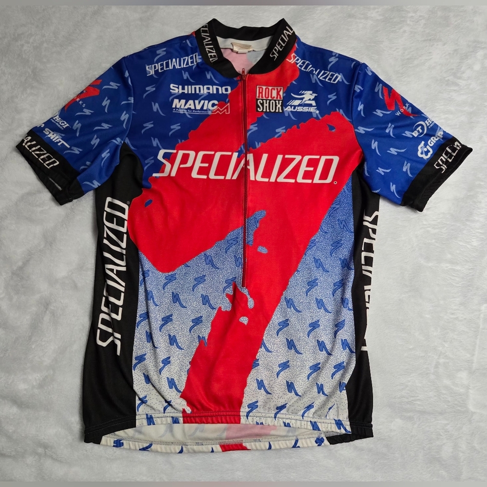 Vintage 90's AUSSIE SPECIALIZED Cycling Jersey Mavic Rock Shox Cannibal Men Med